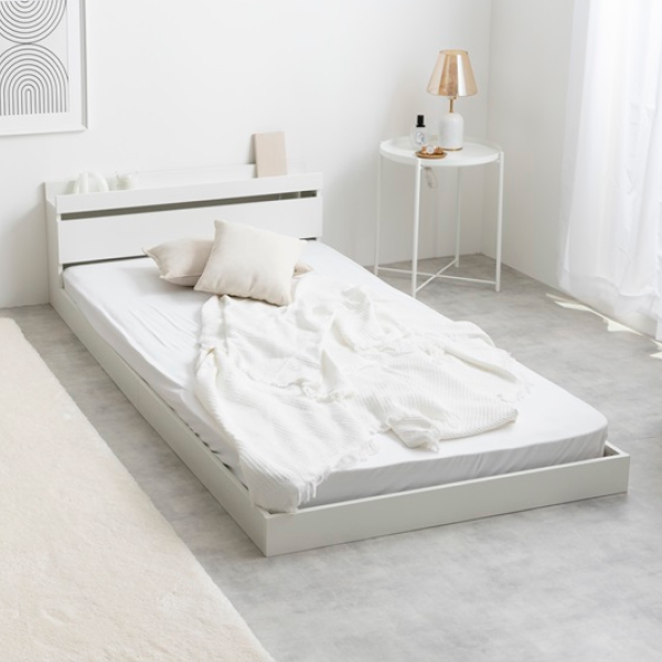 ホワイト【超高密度ポケットコイルマットレス付】